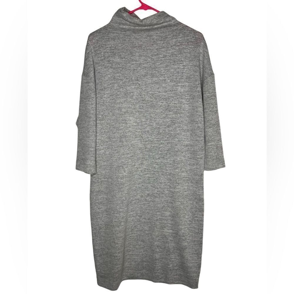 DownEast Cowl Neck Soft Long Sleeve Dress Grey Size Small